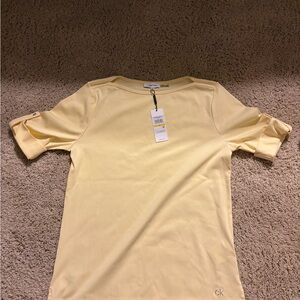 Calvin Klein Cream Short Sleeve Top